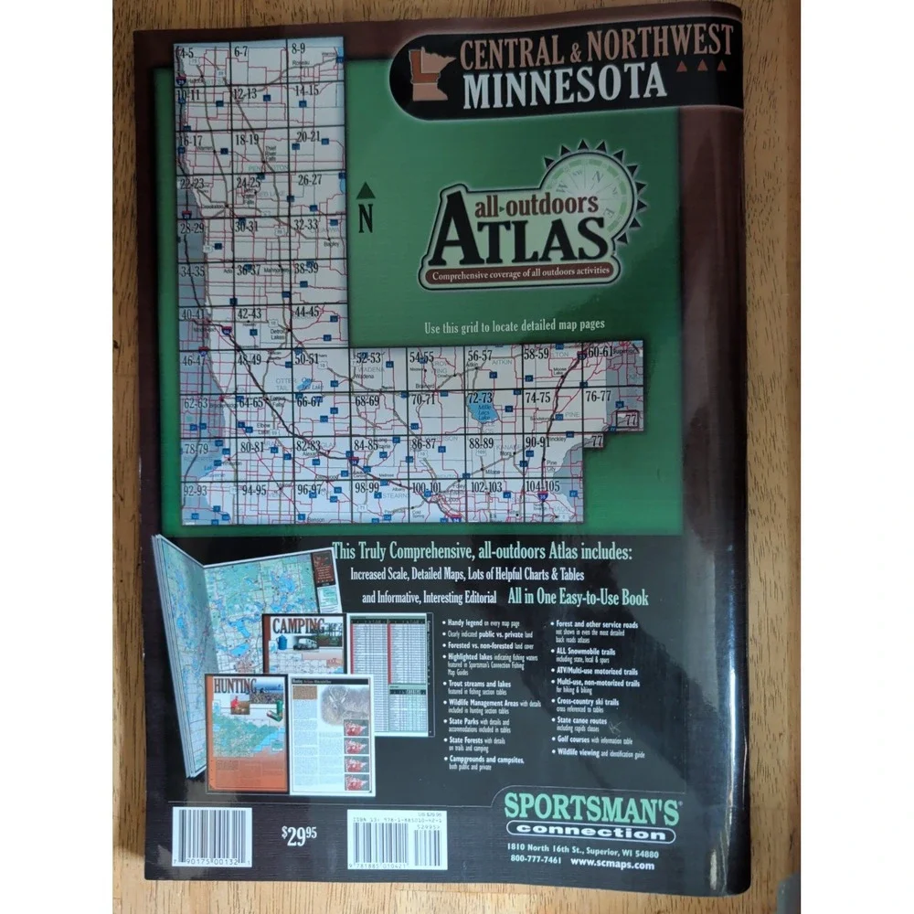 Central & Northwest Minnesota All Outdoors Atlas by Sportsman's Connection VG